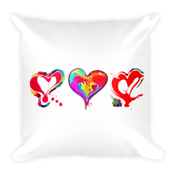 3 Hearts of LOVE!!! Square Pillow