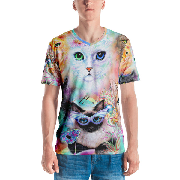 Crazy Cat Lady V-Neck Unisex T-shirt...hand sewn