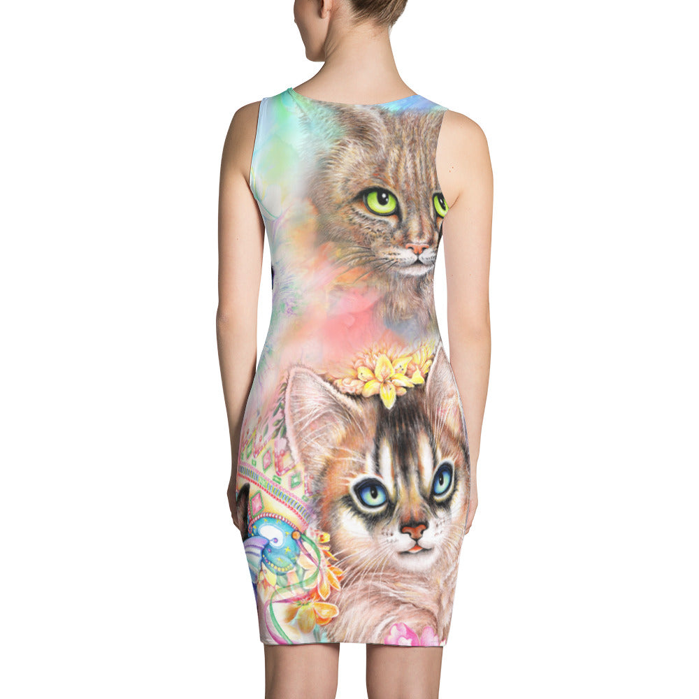 Crazy Cats, Printful, Sublimation Cut & Sew Dress JoanMarieArt Crazy Cats, Printful, Sublimation Cut & Sew Dress JoanMarieArt