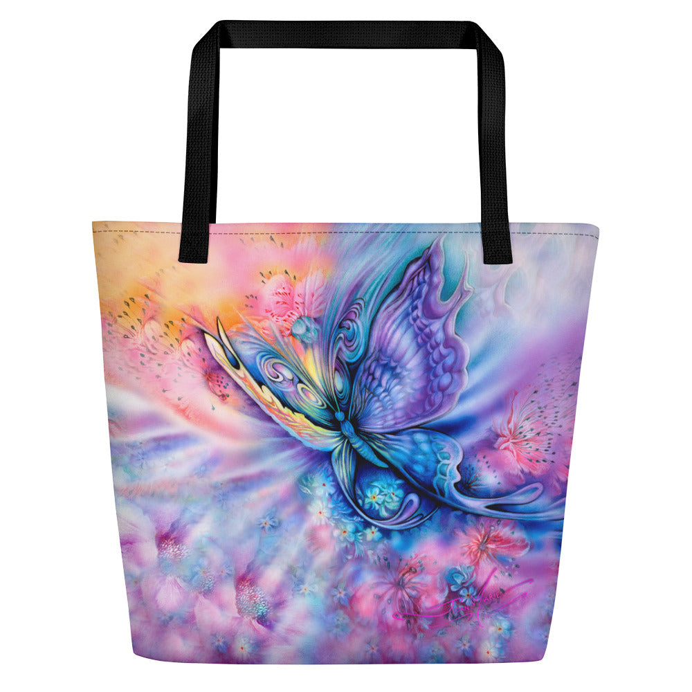 Butterfly Large Tote Bag - Beach Bag