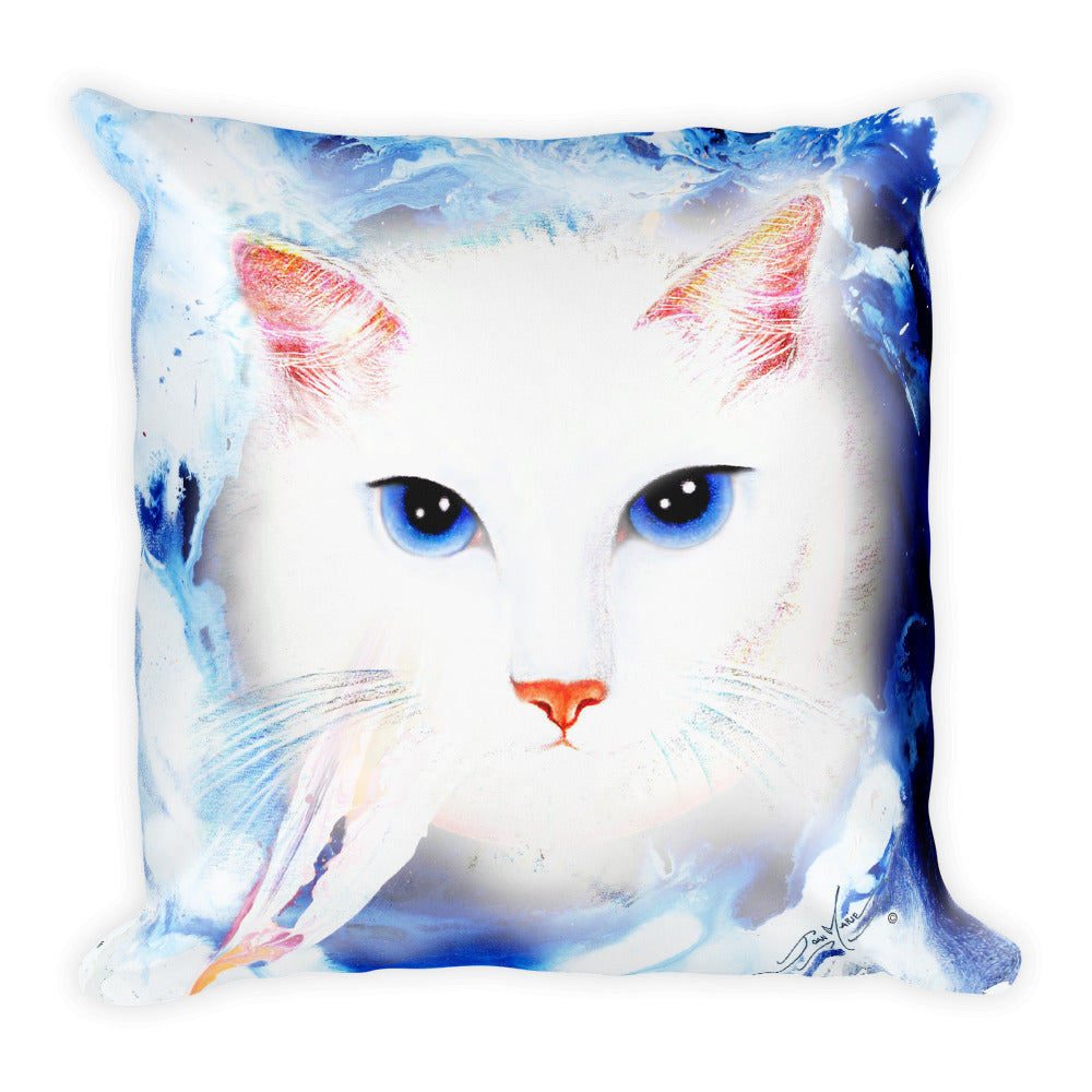 White Kitties, Square Pillow