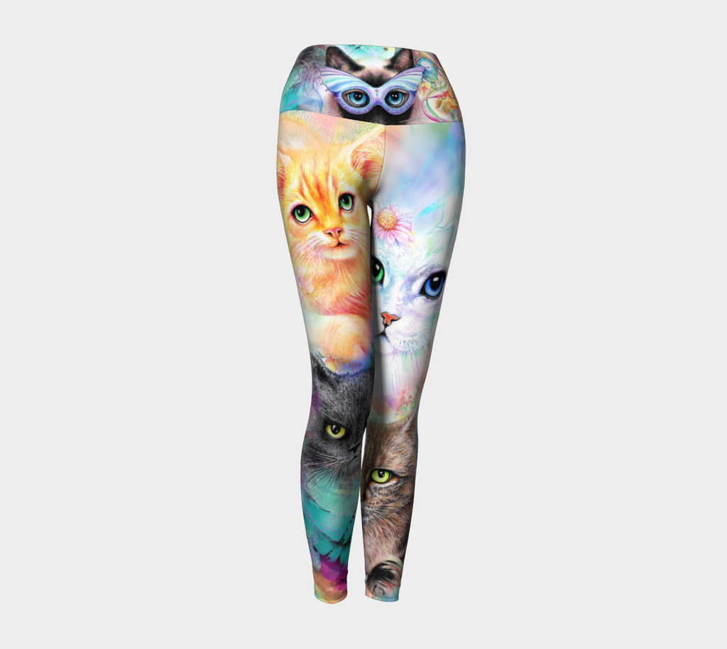 Happy Cats Cat Leggings Yoga Pants, Activewear Workout Gym Running,  Festival, Leggings for Women, Yoga Tights, Cool Gift, Cute Cats 